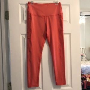 Fall Legend Exercise Pants L Waist 27” Length 34” Stretch Clay/Orange 3 Pockets